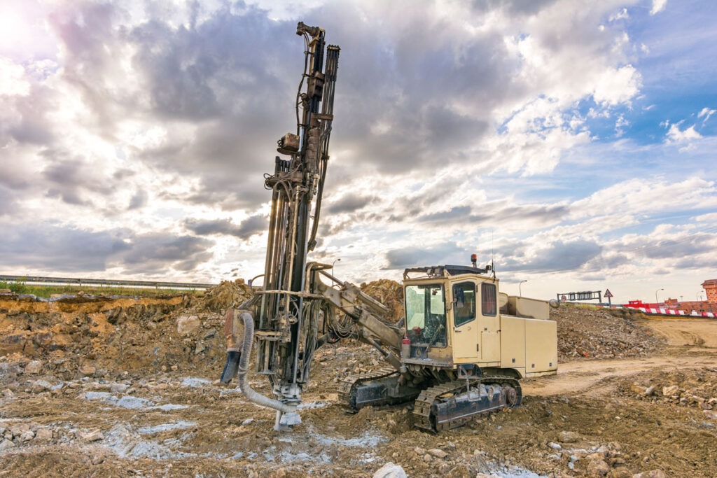 Foreuse hydraulique en panne